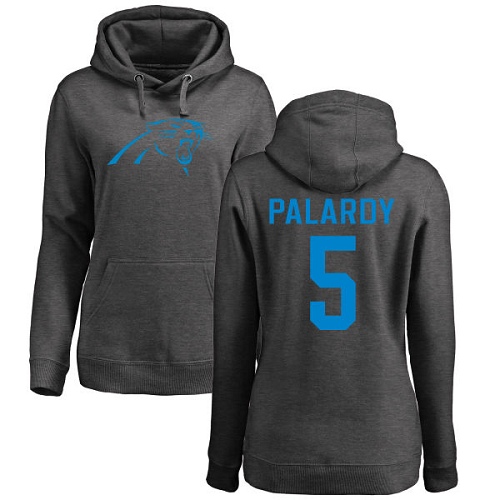 Carolina Panthers Ash Women Michael Palardy One Color NFL Football #5 Pullover Hoodie Sweatshirts->women nfl jersey->Women Jersey